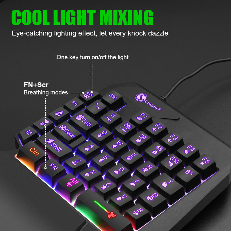 Limei gk103s illuminated gaming keyboard - mechanical feel, mobile gaming throne, one-handed keyboard, phone keypad converter