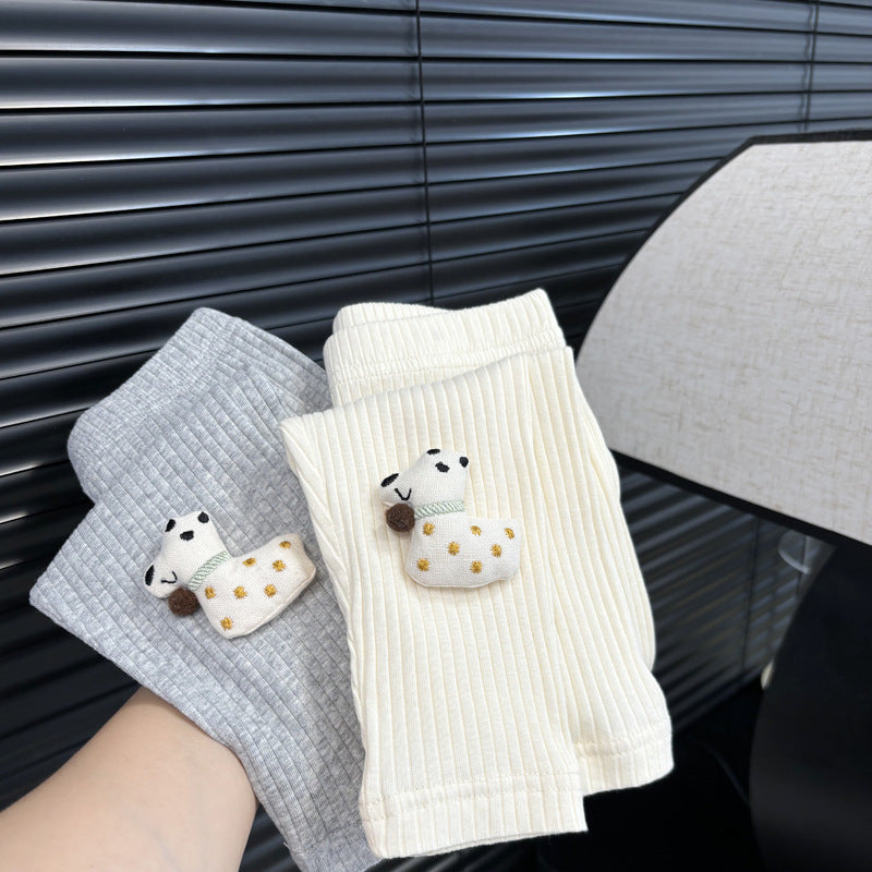 Girls' spring/autumn new leggings - cartoon 3d puppy design, stylish and trendy casual pants, can be worn as outerwear, hot-selling fashion item