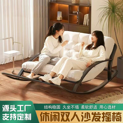Double rocking chair lunch break chair courtyard balcony for home adult casual lounge chair accessible luxury lazy sofa chair manufacturer personalized