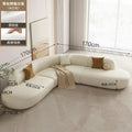 Nordic cream style cat scratching leather large apartment popularins style curved beauty salon hotel rest area corner sofa