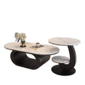 Modern minimalist oval rock slab coffee table - small apartment living room, home use, minimalist tea table, creative irregular shape combination