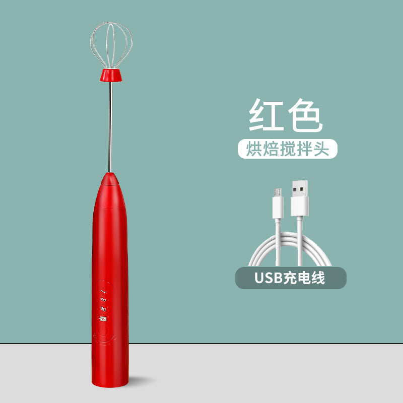 Electric hand mixer - cordless baking whisk for milk frothing, coffee frothing, whipping egg whites, cream, and cake batter