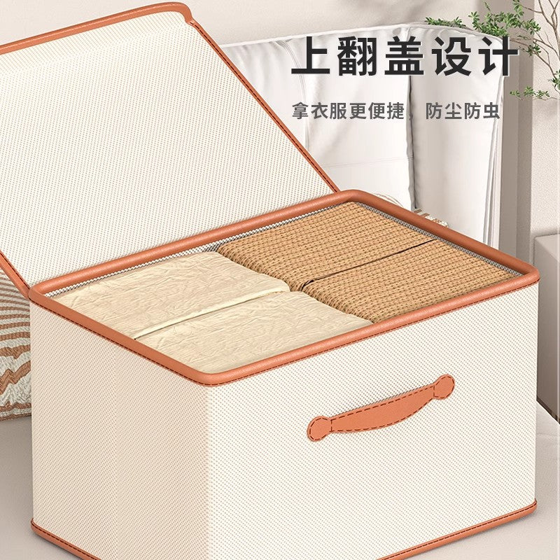 Flip storage box Household clothes Fabric wardrobe storage box Foldable storage box Underwear storage box