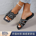summer new arrival: plus-size women's flat slippers for cross-border e-commerce. available in sizes 35-43. wholesale options available. dropshipping to  and