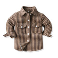 New arrivalpreppy style boys spring & fall clothing cotton long sleevesplaidkidsshirt brushed outwear children's clothing manufacturer wholesale