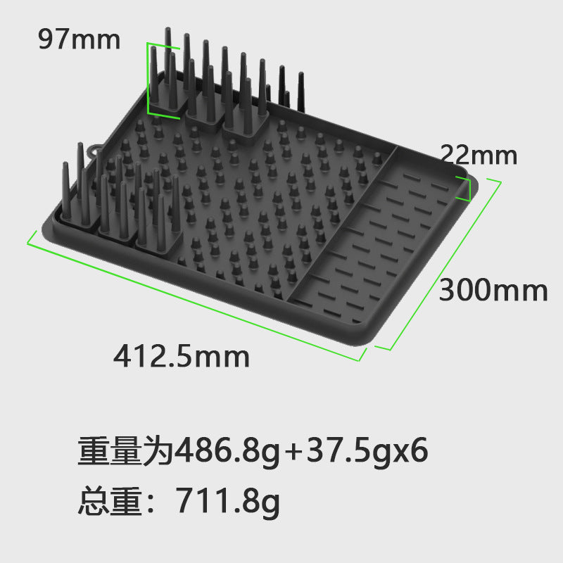 Silicone drain rack Multifunctional kitchen Household bowl rack Shelf Removable tableware storage rack