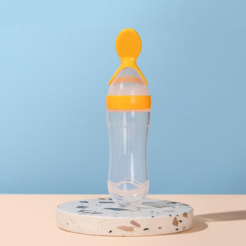 Factory custom baby rice paste bottle baby silicone bottle extrusion spoon children's complementary food bottle baby rice paste spoon