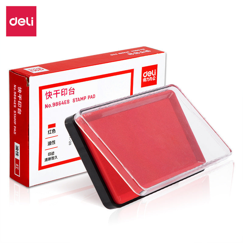 Deli printing pad quick drying financial seal box printing pad large printing pad replenishment solution + liquid filling printing pad oil wholesale