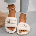 Rhinestone butterfly cotton slippers women's autumn winter new indoor and outdoor home plush warm slippers women's slippers