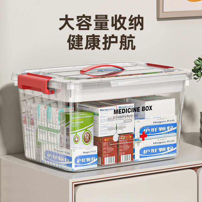 Multi-layer medicine box, large-capacity medicine storage box, household portable emergency medicine box, medical family first aid kit medicine box