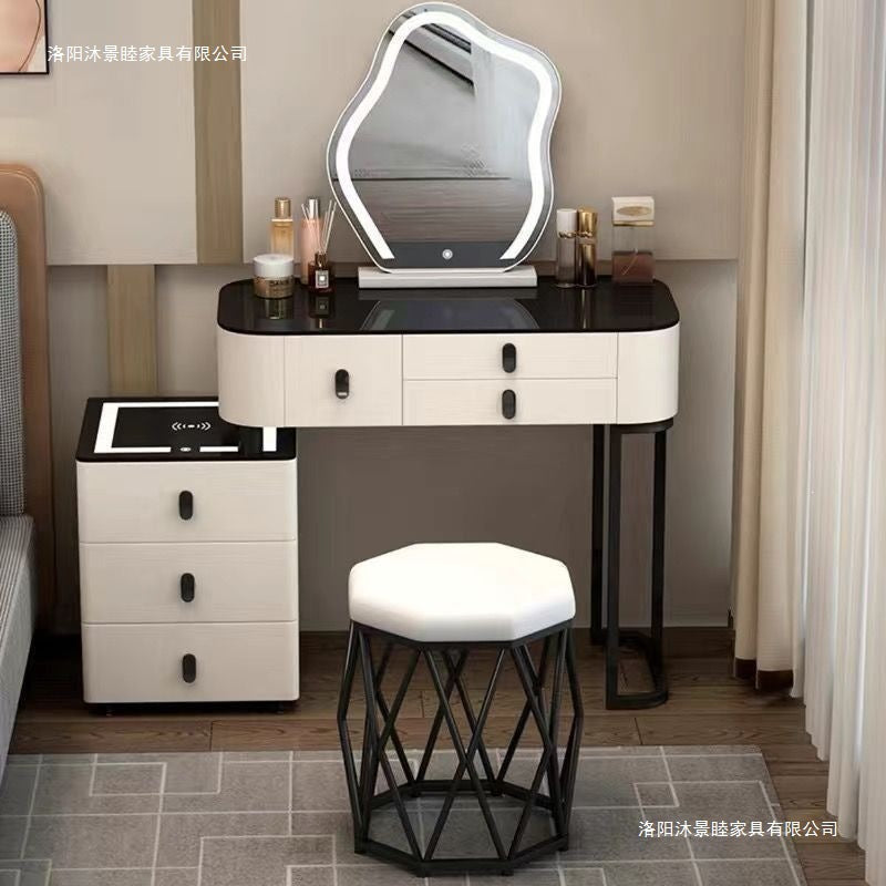 Vanity table bedroom solid wood smart home vanity table multi-functional makeup table accessible luxurycasualplaid vanity table