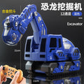 large alloy kids remote control excavator toy car electric excavator car dinosaur boy engineering vehicle