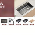 kitchen sink large single slot sus304 stainless steel nano handmade vegetable basin dishwashing sink countertop basin for home
