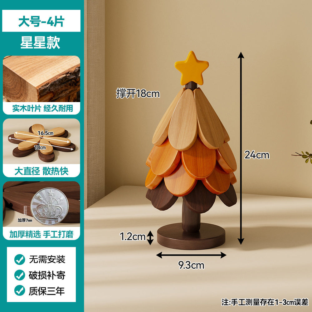 christmas tree solid wood insulation mat, a tree coaster, dining table decoration, creative oven mitts pad, high temperature resistant pot and bowl pad
