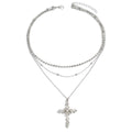 Cross necklace wholesale cross-border diamond jewelry niche high-end accessible luxury pendant stacked necklace women's clavicle chain