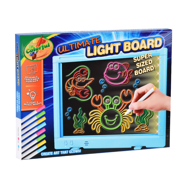 children's led light music writing board 3d lcd handwriting graffiti painting board small blackboard toys wholesale