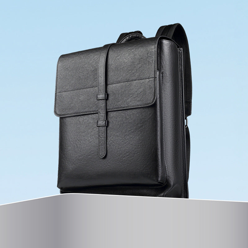 New Leather Business Men's Bag Casual Men's Backpack Korean Edition Trend Large Capacity School Bag Travel Men's Backpack