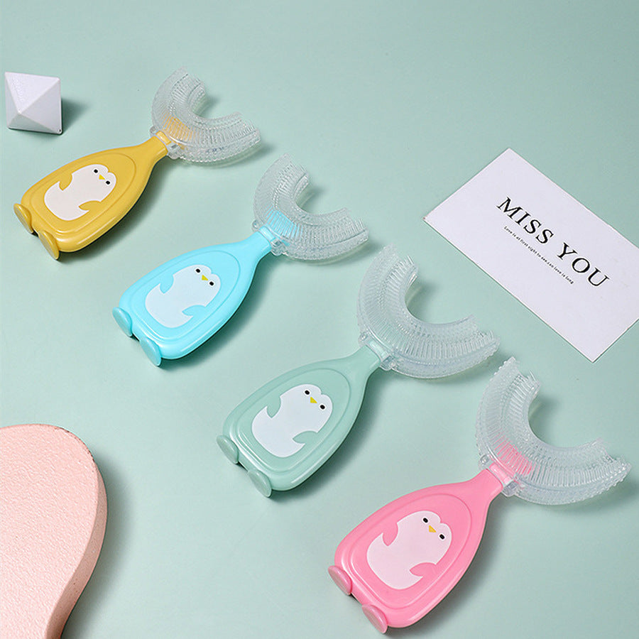 Children's u-shaped toothbrush Soft bristle silicone toothbrush Baby oral cleaning toothbrush Children's toothbrush wholesale