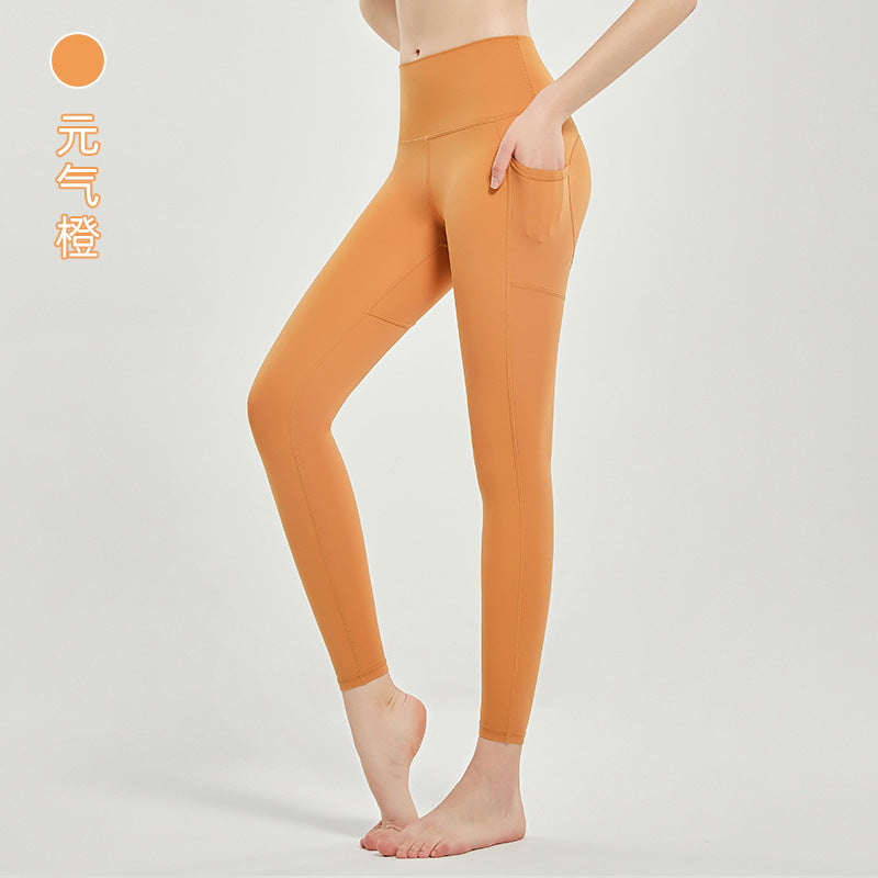 New lulu yoga pants for women - naked feel, peach lift, workout leggings with double side pockets, perfect for running and cycling