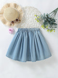 european and american style cross-border girls' denim washed mini skirt - big kids' skirt