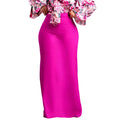 D343 european and american women's clothing  new fashion elegant solid color high waist midi skirt african maxi skirt