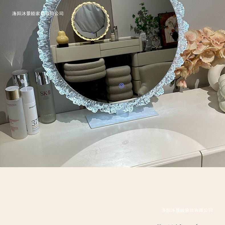 Sunflower popular desktop makeup mirror acrylic dressing mirror bedroom led light dressing table luminous light rotate mirror