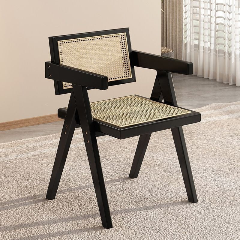 Scandinavian solid wood for home rattan balcony dining chair stool backrest b&b casualcasual rattan chair chandigarh chair