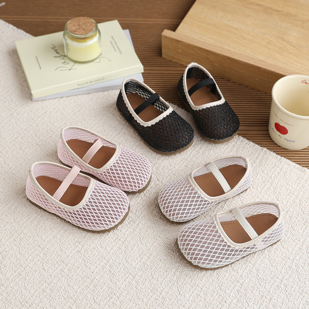 Vancahao girls' hollow-out sandals,  summer new collection, kids' beach shoes, toddler mesh single shoes, princess shoes