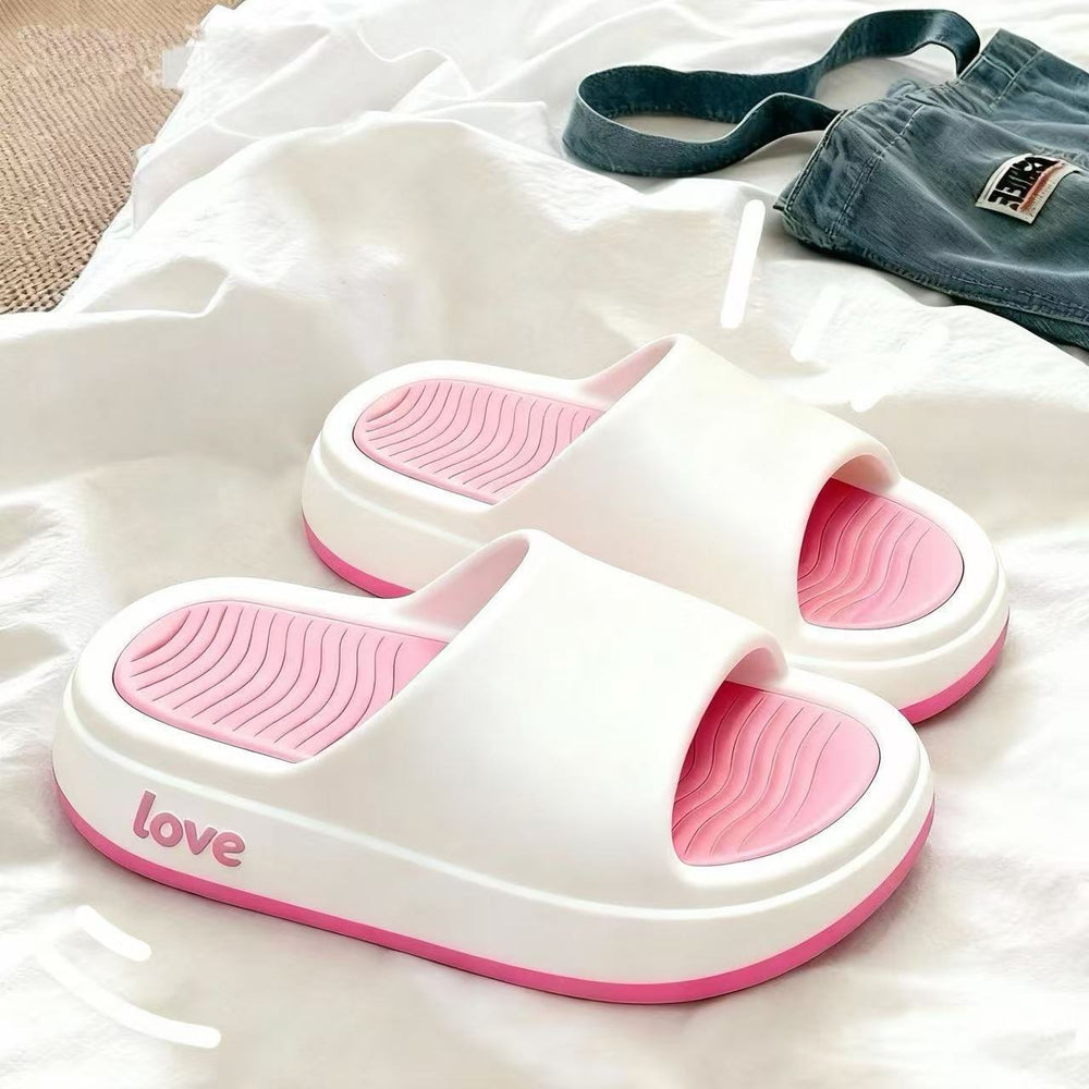 Women's trendy home soft non-slip silent slippers indoor shoes thick slippers 2026 summer bottom indoor bottom outdoor
