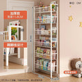 Kitchen door rear storage rack floor-standing punch-free wall-mounted bookshelf iron shelf wall space-saving ultra-thin storage rack