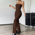 women's foreign trade sexy street fashion set - spring/summer new bandeau top and pants two-piece outfit