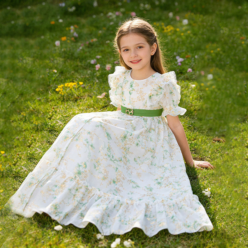 Girls' chiffon dress - new  summer collection - printed beach dress - vacation style - kids' dress - in stock & ready to ship (dropshipping available)