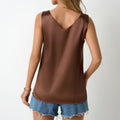 Real shot european and american cross-border women's spring and summer new arrival satin vest v neckcasual camisole shirt summer wholesale