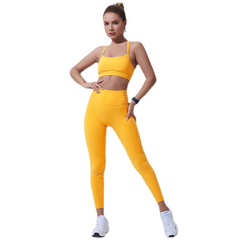 Jinke sports yoga wear tight slimming look fitness wear classic high elastic running outdoor training yoga suit plaid