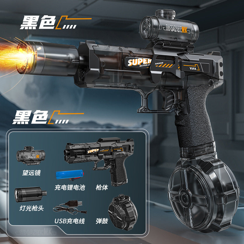 ice mouse electric water gun pulse water gun automatic water absorption grab light kids boys summer water gun toy