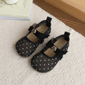 Girls' polka dot sandals - new spring/summer collection - kids' shoes - stylish bowknot mesh upper solid color sandals for little girls