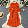 Miya fashion pleated dress female fashionable style strap waist stereo flower bell sleeve pleated long skirt
