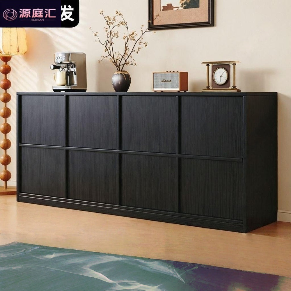 Solid wood sideboard low cabinet wall-mounted tea cabinet medieval style skeleton line storage cabinet side cabinet for home living room storage cabinet