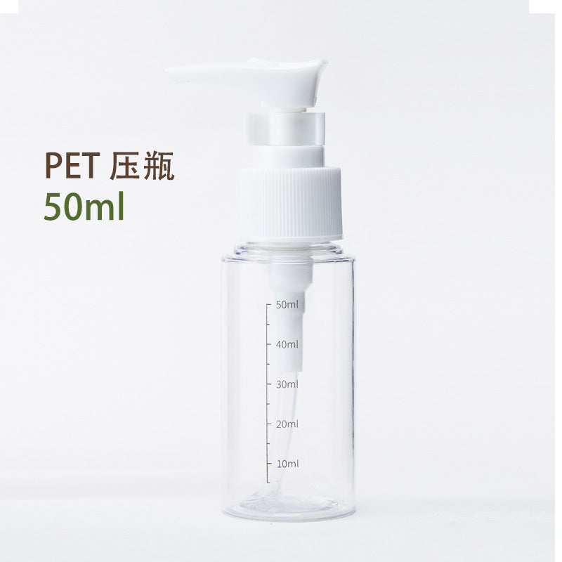 Keqi pet press bottle empty bottle travel refill bottle travel set bottle lotion bottle outdoor liquid bottle skin care hot sale