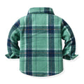 Boys' long-sleeve shirt - autumn collection, new export style, winter brushed fabric, children's clothing, spring/autumn mid-to-large size plaid shirt top