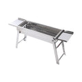 Stainless steel bbq grill - portable folding mini grill for home use, outdoor charcoal grill with mesh rack