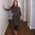Fashion cross-border casual home women's decoration silm elastic waist jumpsuit fashionprinting round neck long sleeves jumpsuit