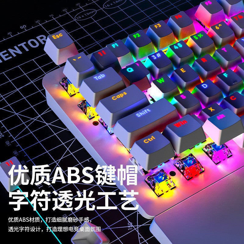 Longweishi ak104 blue switch/red switch keyboard - wired rgb backlit mechanical keyboard for gaming, pc, and office use