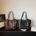 Large capacity retro bag women's high-end texture work clothing women's shoulder bag new arrivalcasualeasiest for matchpure color tote bag