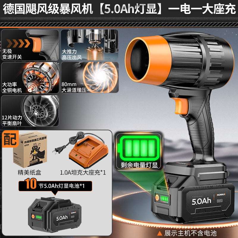 High-power industrial-grade blower with turbine fan – powerful air blower for dust, leaves, and snow removal (lithium battery powered)