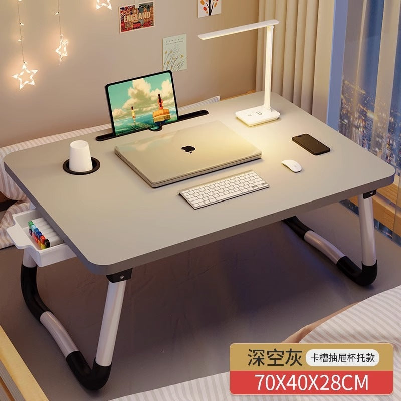 Small table on the bed, foldable computer desk, for home bedroom bay window desk, dormitory student dormitory lazy study table