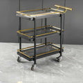 Commercial three-tier stainless steel serving cart - hotel & restaurant catering service trolley - in stock & ready to ship