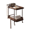 Accessible luxury saddle leather sofa trolley corner sofa storage rack movable wheeled bedside table living room for home coffee table
