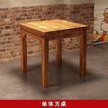 Solid wood dining table and chairs chinoiserie carbonized hot pot barbecue rectangular log dining table restaurant snack shop restaurant dining table