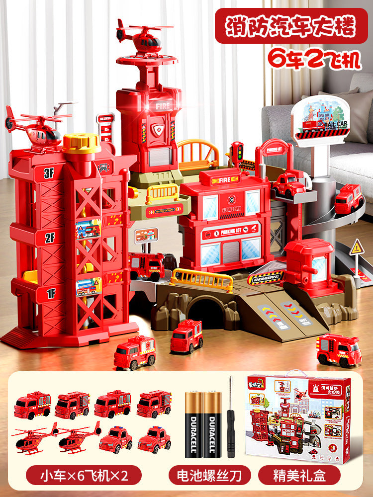 Construction track car sliding train parking lot car rush adventure 3 years old 4 boys educational kids toys